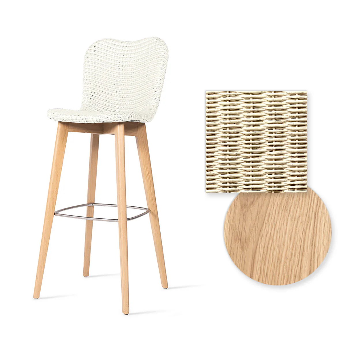 Lily Indoor Bar Stool with Oak Legs - Image 12