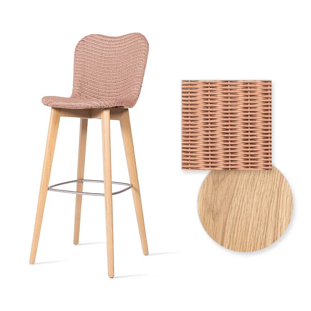 Lily Indoor Bar Stool with Oak Legs - Image 14
