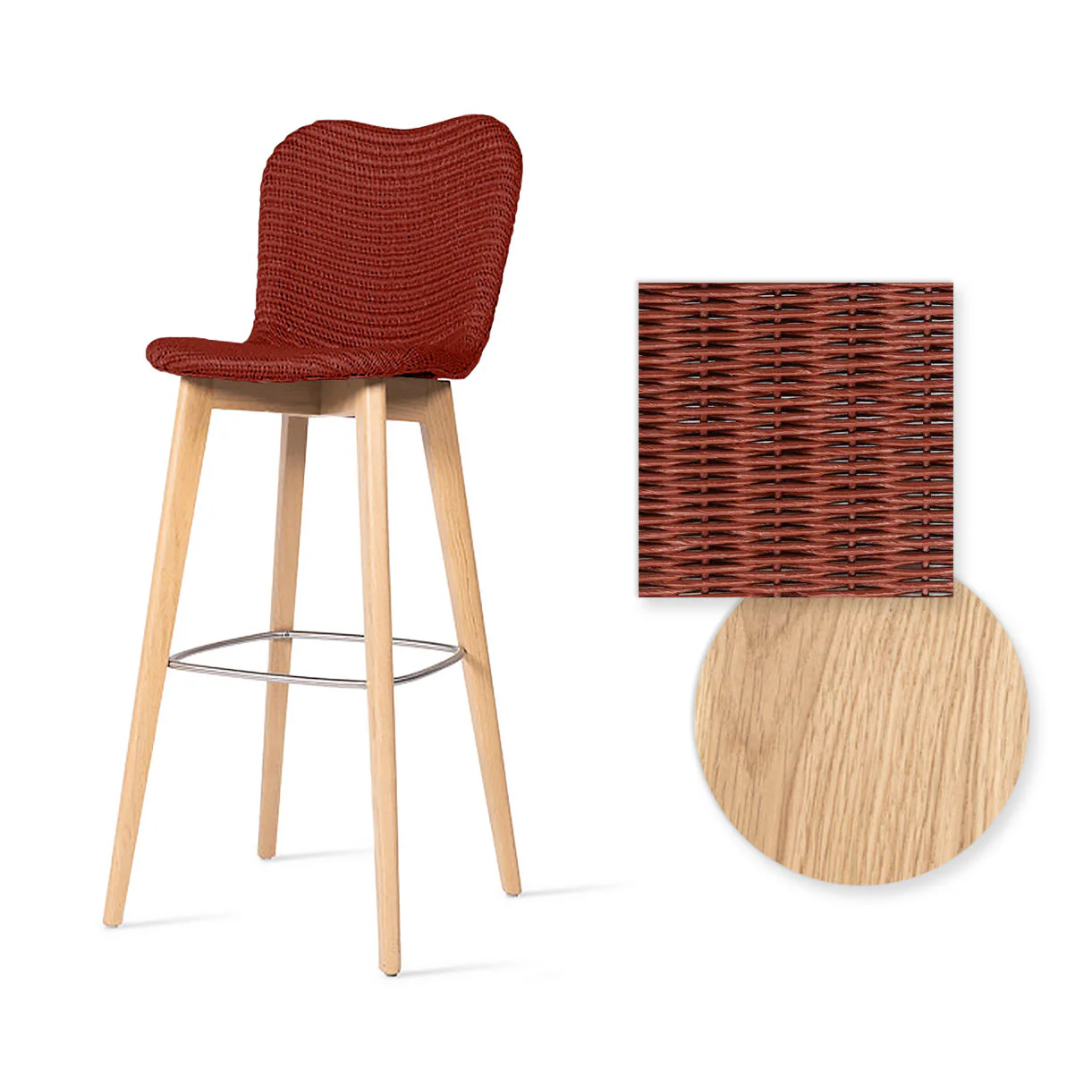 Lily Indoor Bar Stool with Oak Legs - Image 15