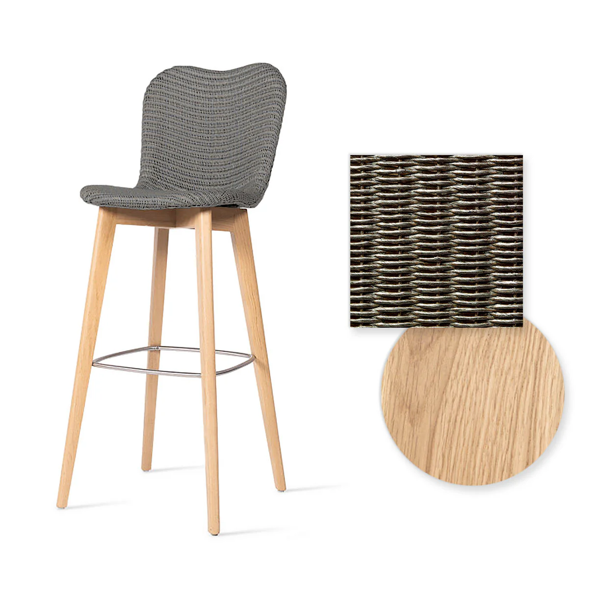 Lily Indoor Bar Stool with Oak Legs - Image 16