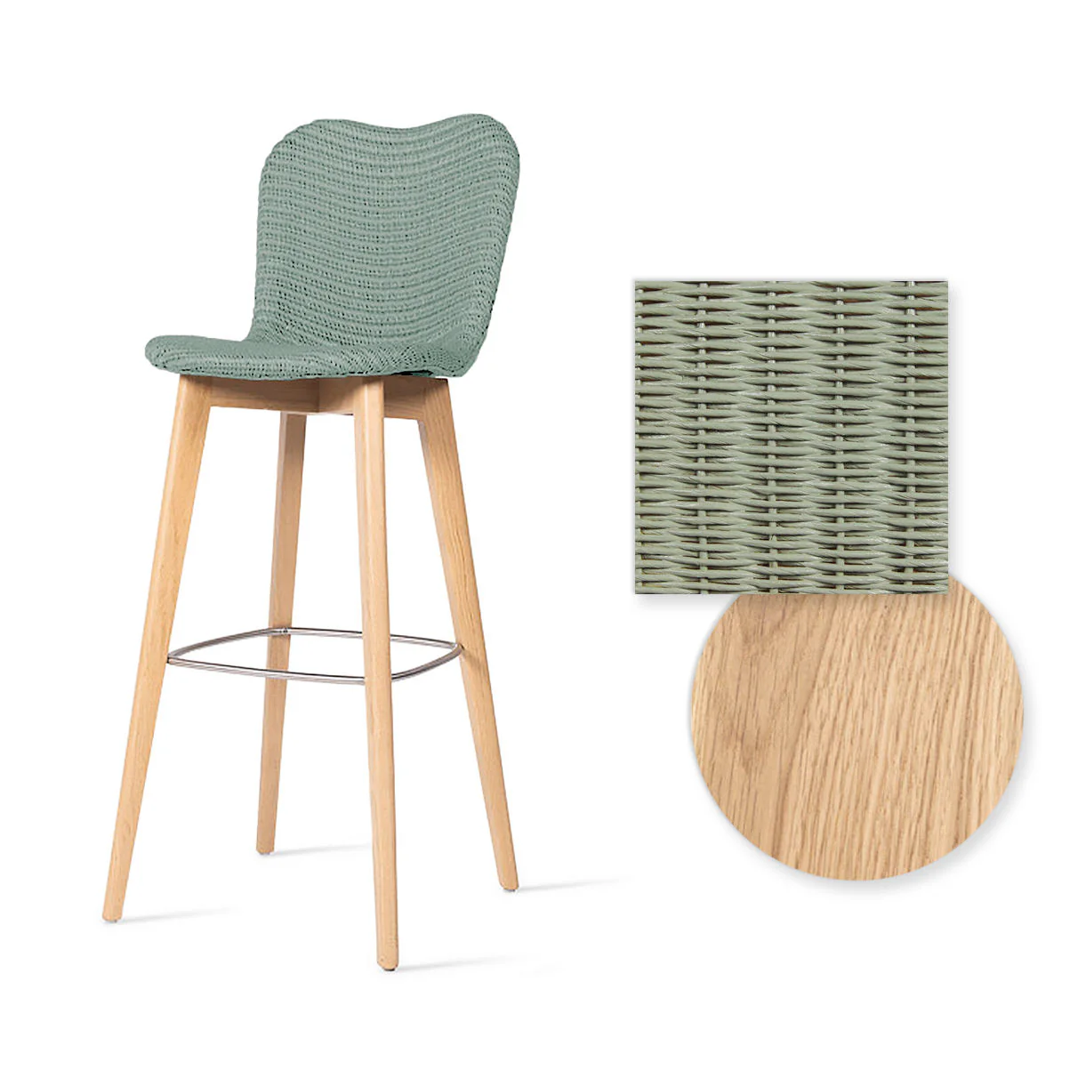 Lily Indoor Bar Stool with Oak Legs - Image 17
