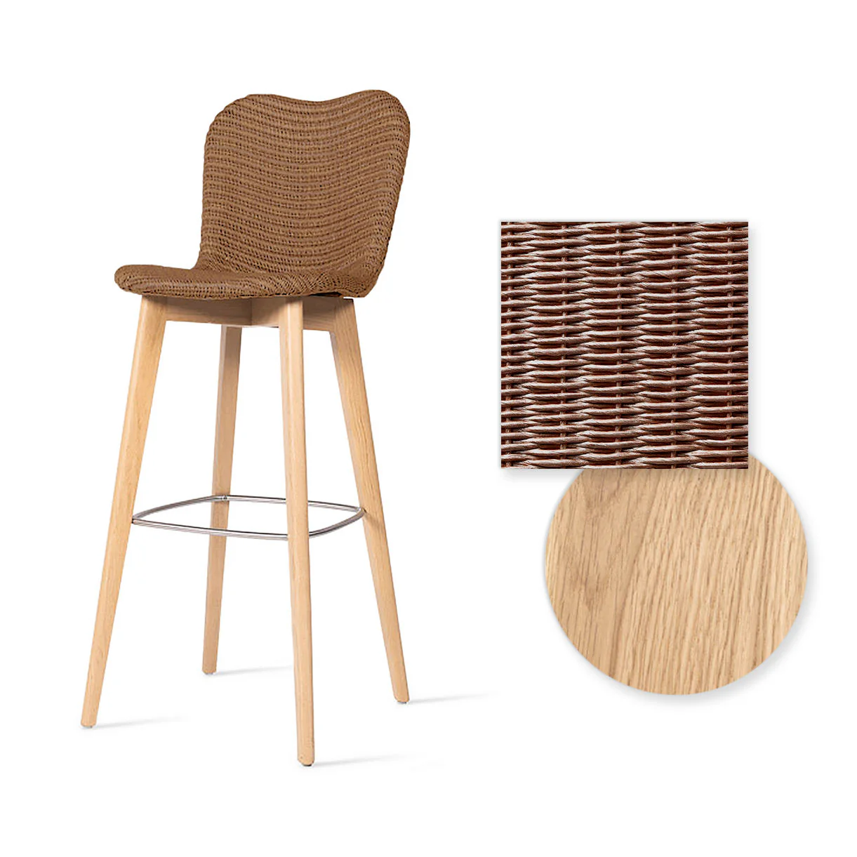 Lily Indoor Bar Stool with Oak Legs - Image 18