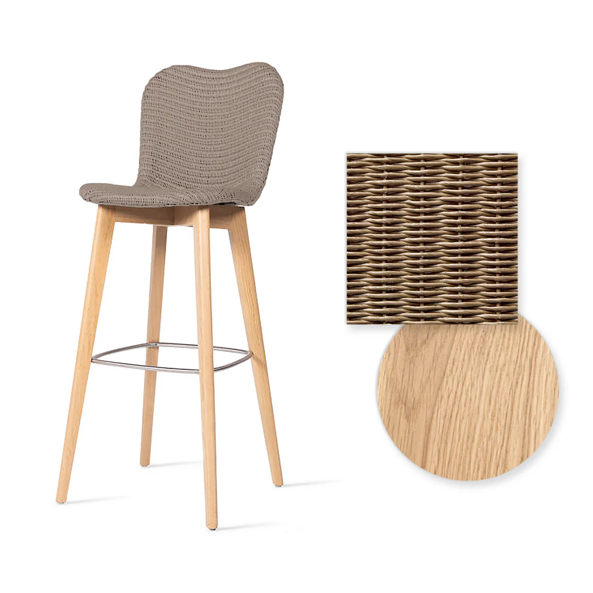 Lily Indoor Bar Stool with Oak Legs - Image 20