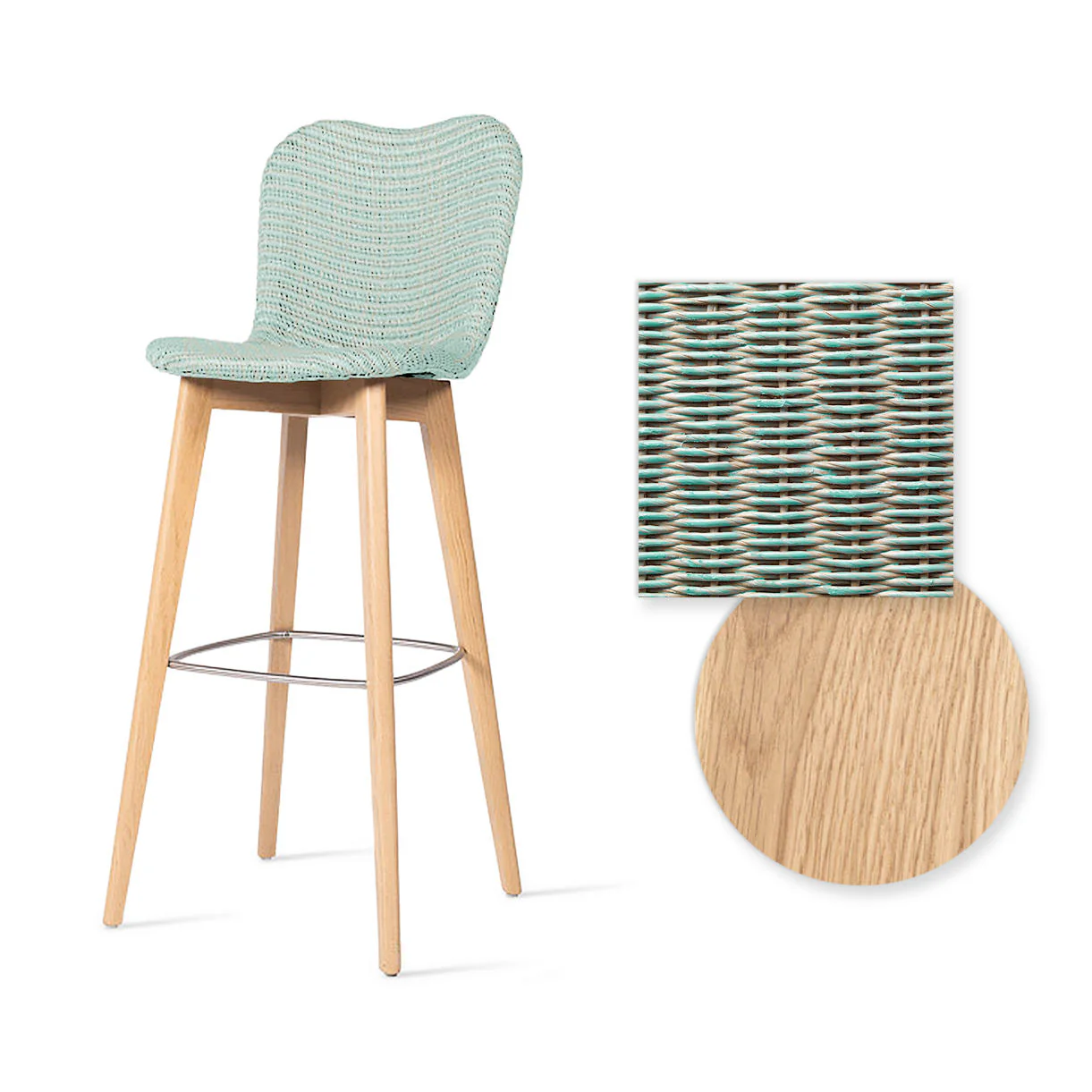 Lily Indoor Bar Stool with Oak Legs - Image 22