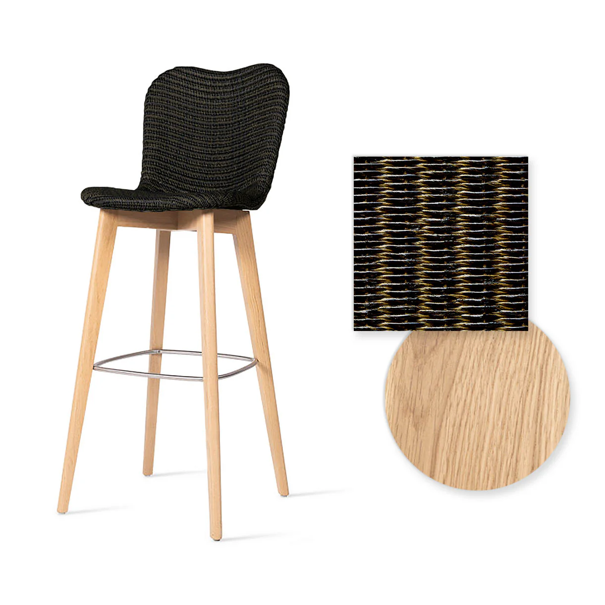 Lily Indoor Bar Stool with Oak Legs - Image 23