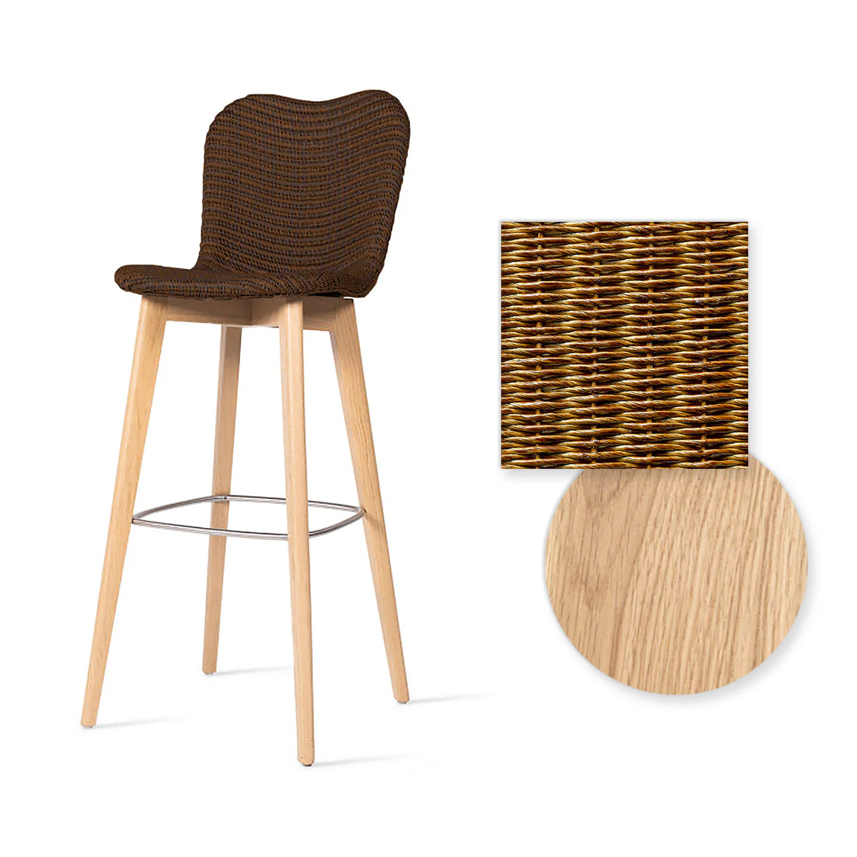 Lily Indoor Bar Stool with Oak Legs - Image 4