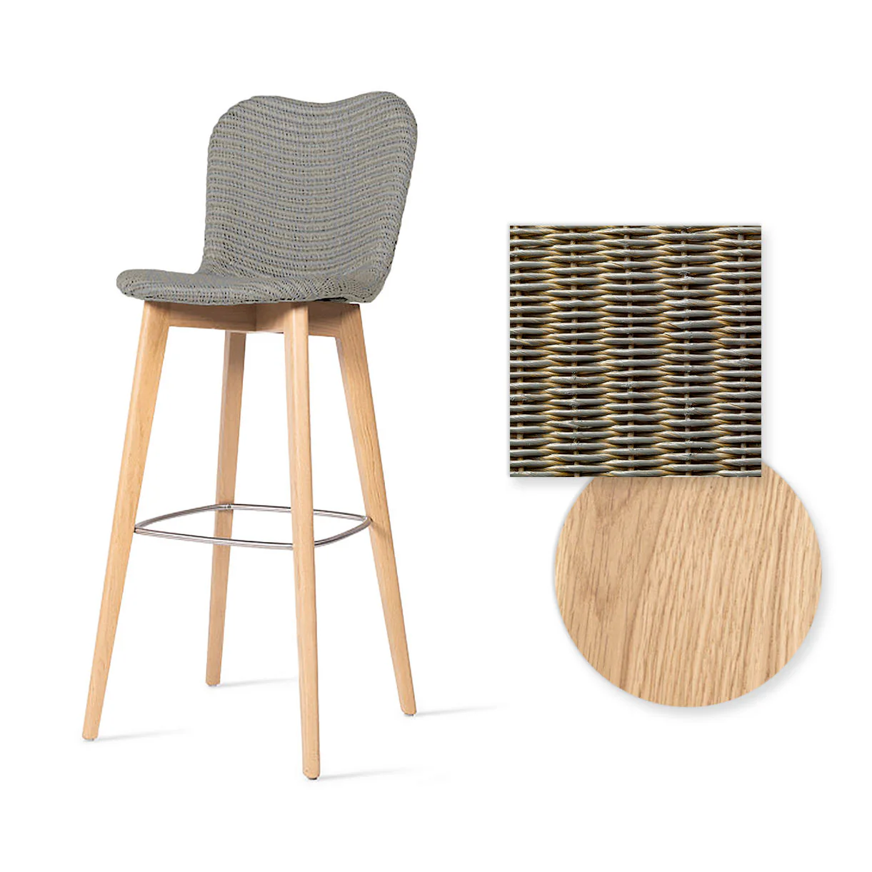 Lily Indoor Bar Stool with Oak Legs - Image 5