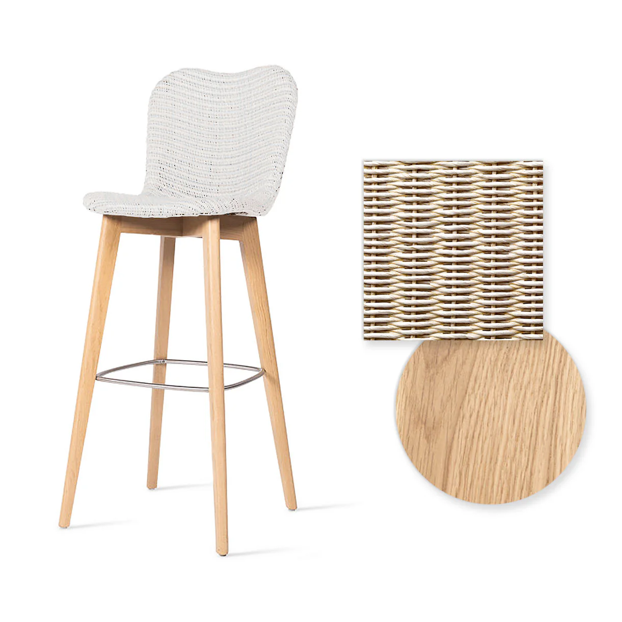 Lily Indoor Bar Stool with Oak Legs - Image 6