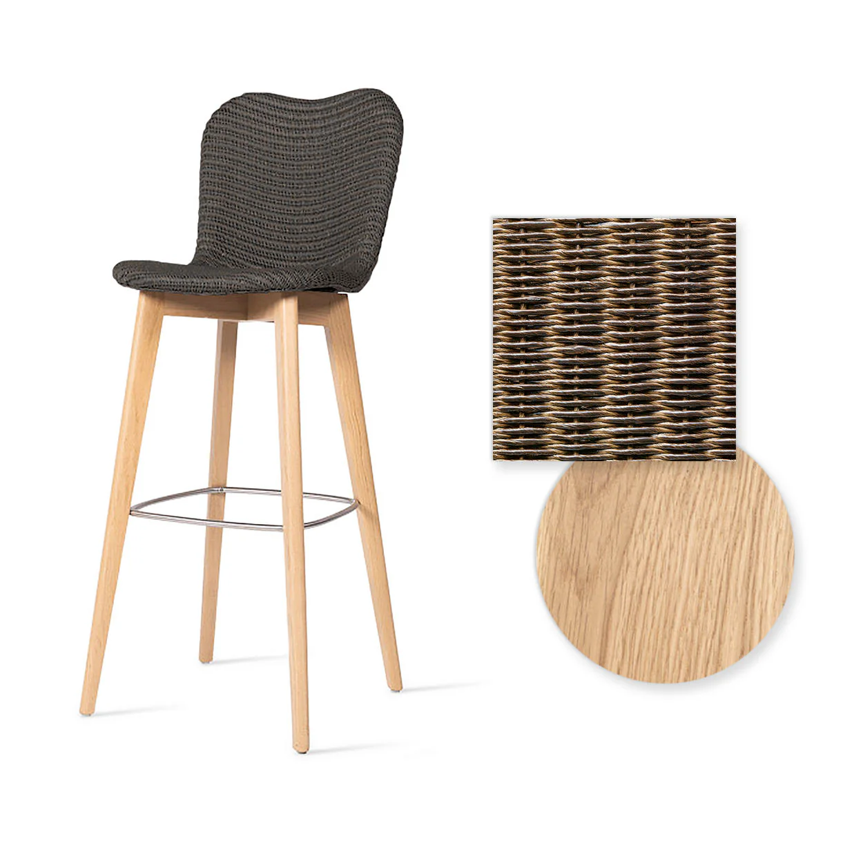 Lily Indoor Bar Stool with Oak Legs - Image 8
