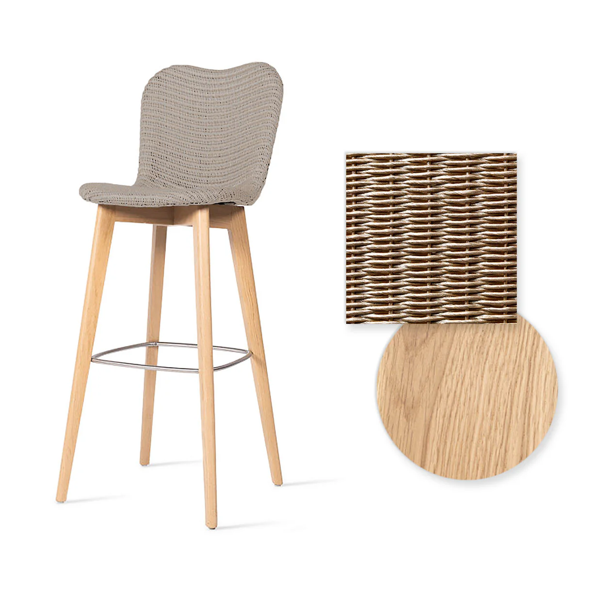 Lily Indoor Bar Stool with Oak Legs - Image 9