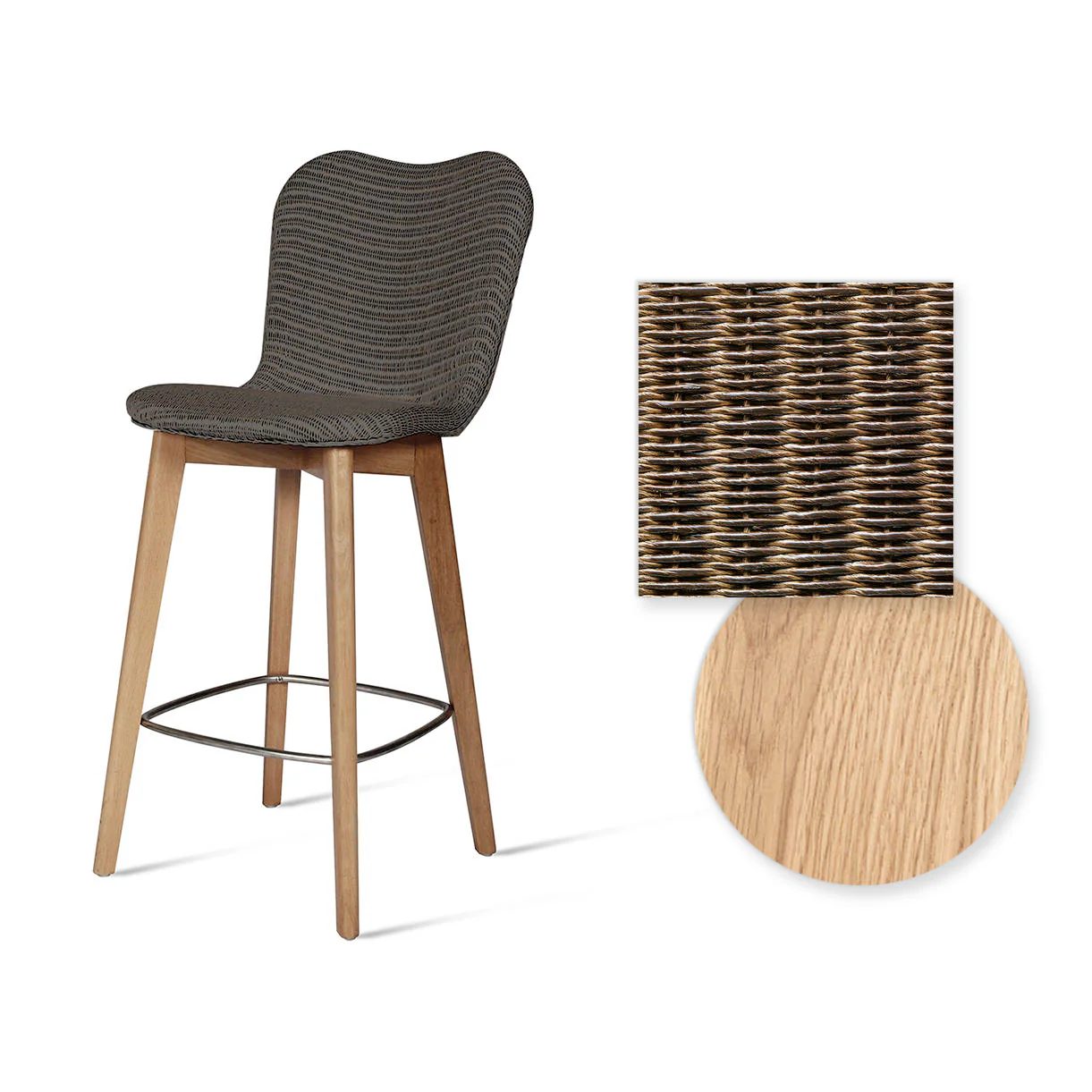 Lily Indoor Counter Stool with Oak Legs - Image 11