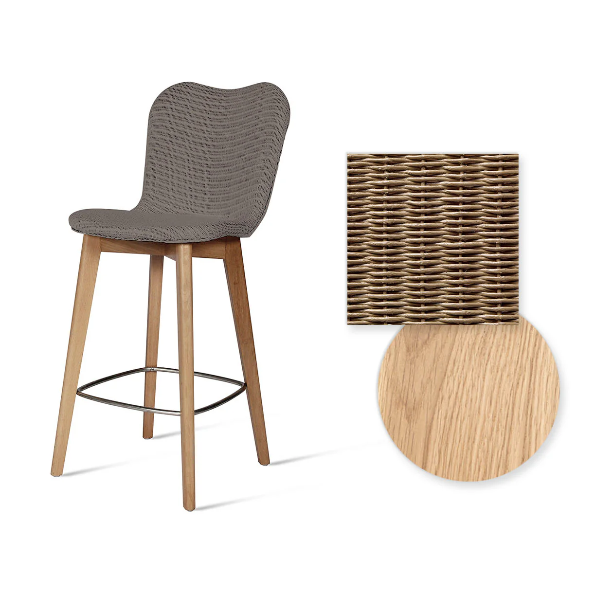 Lily Indoor Counter Stool with Oak Legs - Image 23