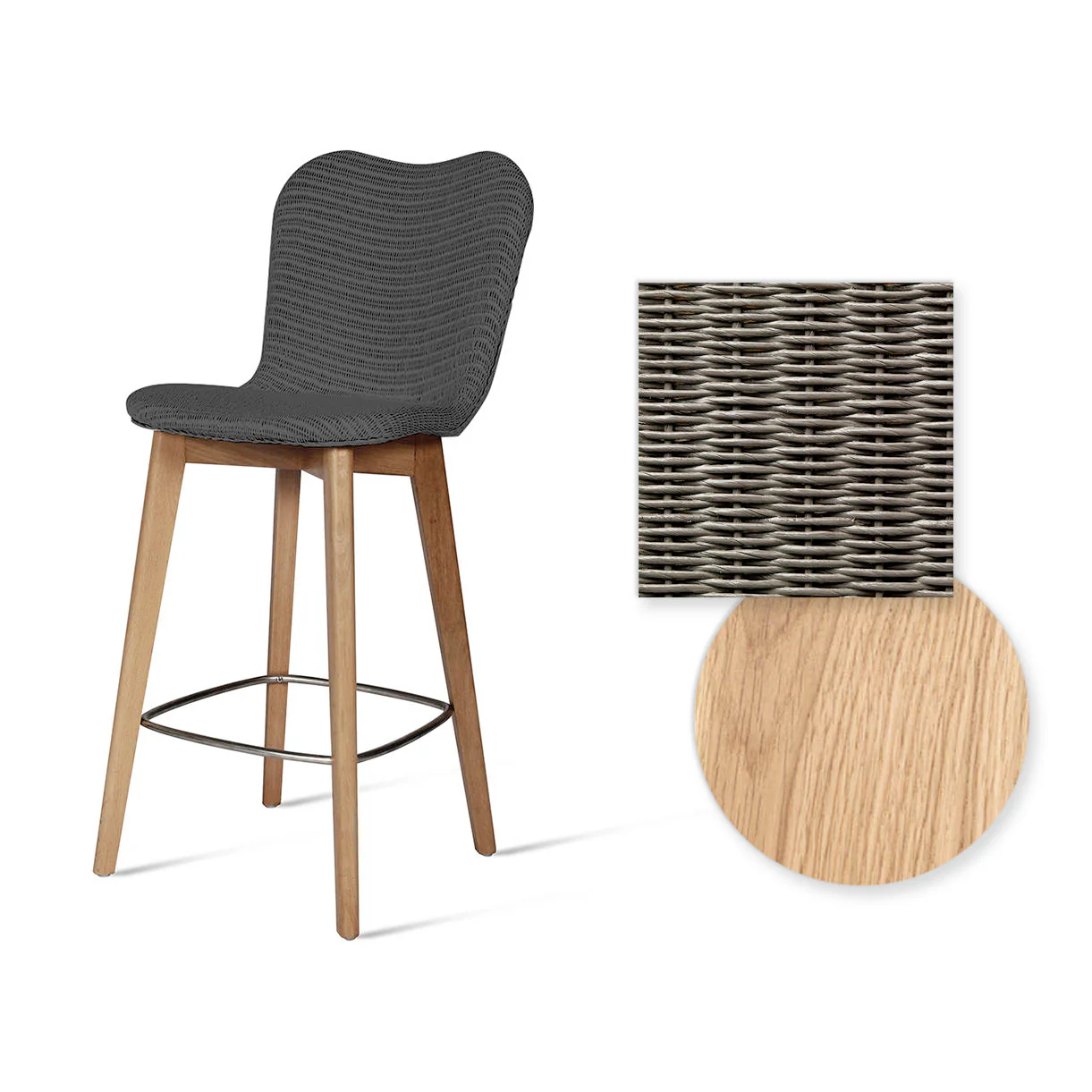 Lily Indoor Counter Stool with Oak Legs - Image 24
