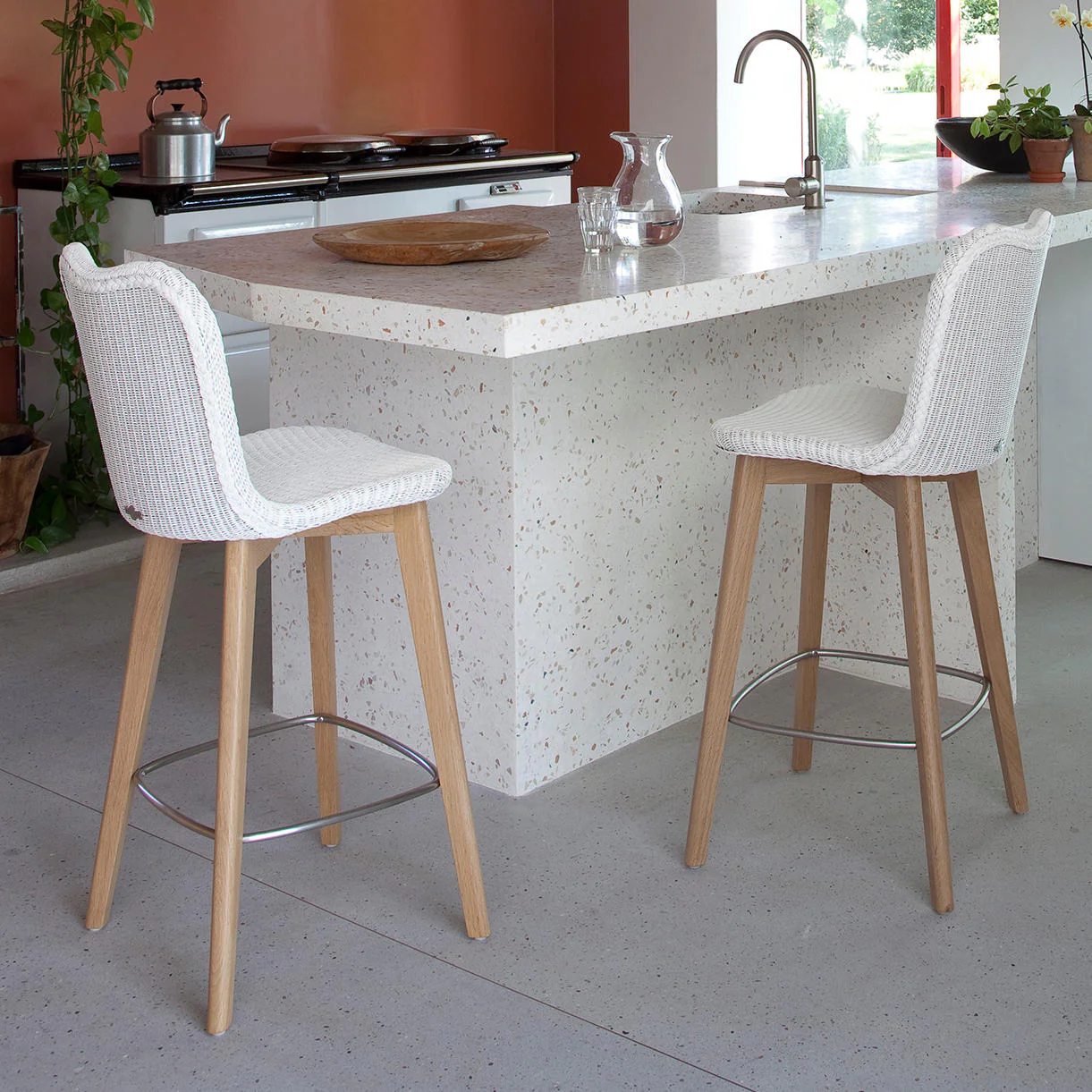 Lily Indoor Counter Stool with Oak Legs - Image 3