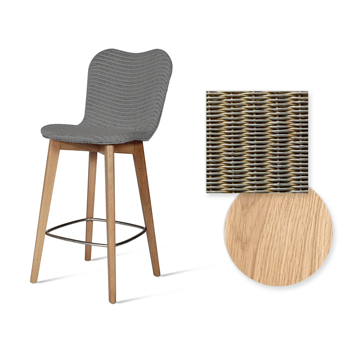 Lily Indoor Counter Stool with Oak Legs - Image 8