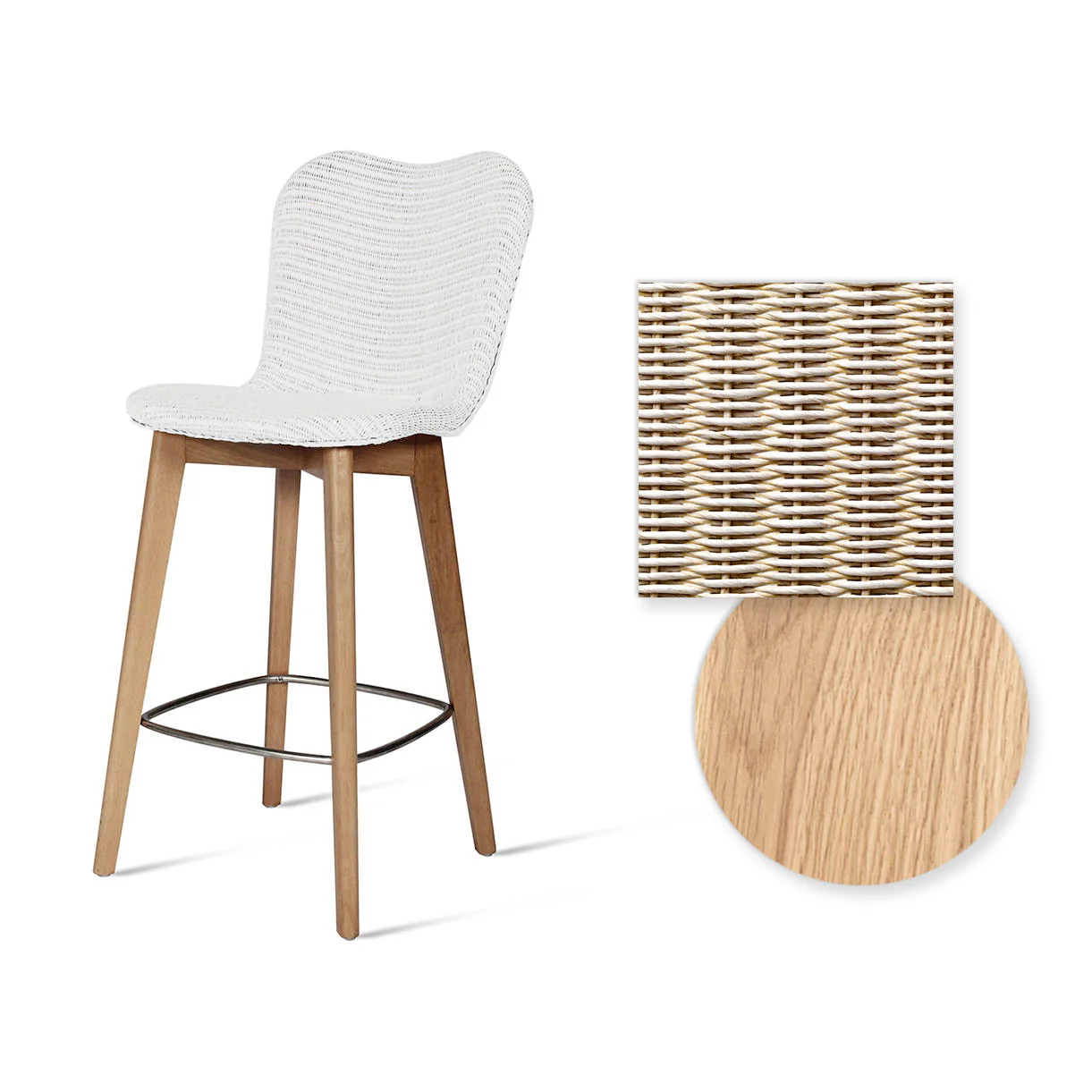Lily Indoor Counter Stool with Oak Legs - Image 9