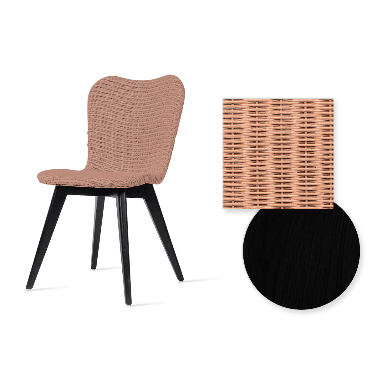 Lily Indoor Dining Chair with Black Wood Legs - Image 14