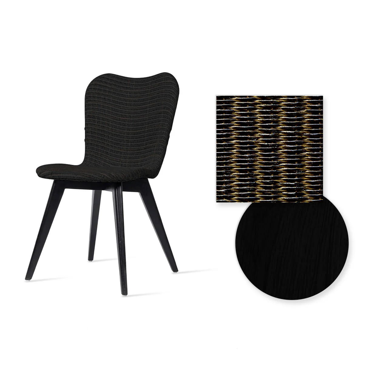 Lily Indoor Dining Chair with Black Wood Legs - Image 23