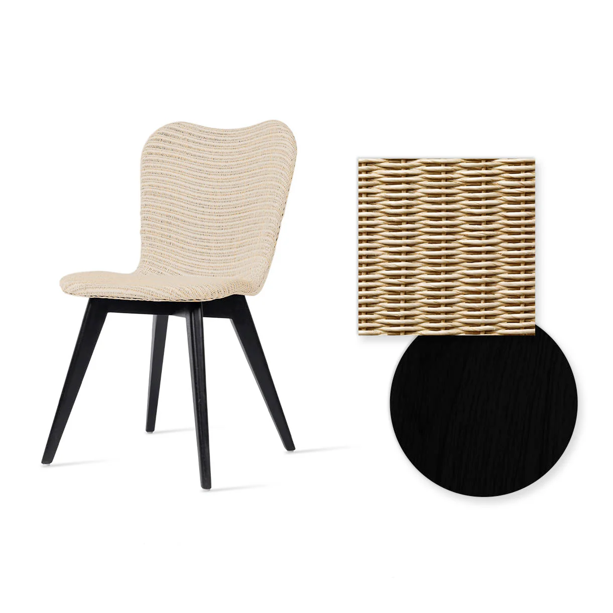 Lily Indoor Dining Chair with Black Wood Legs - Image 3