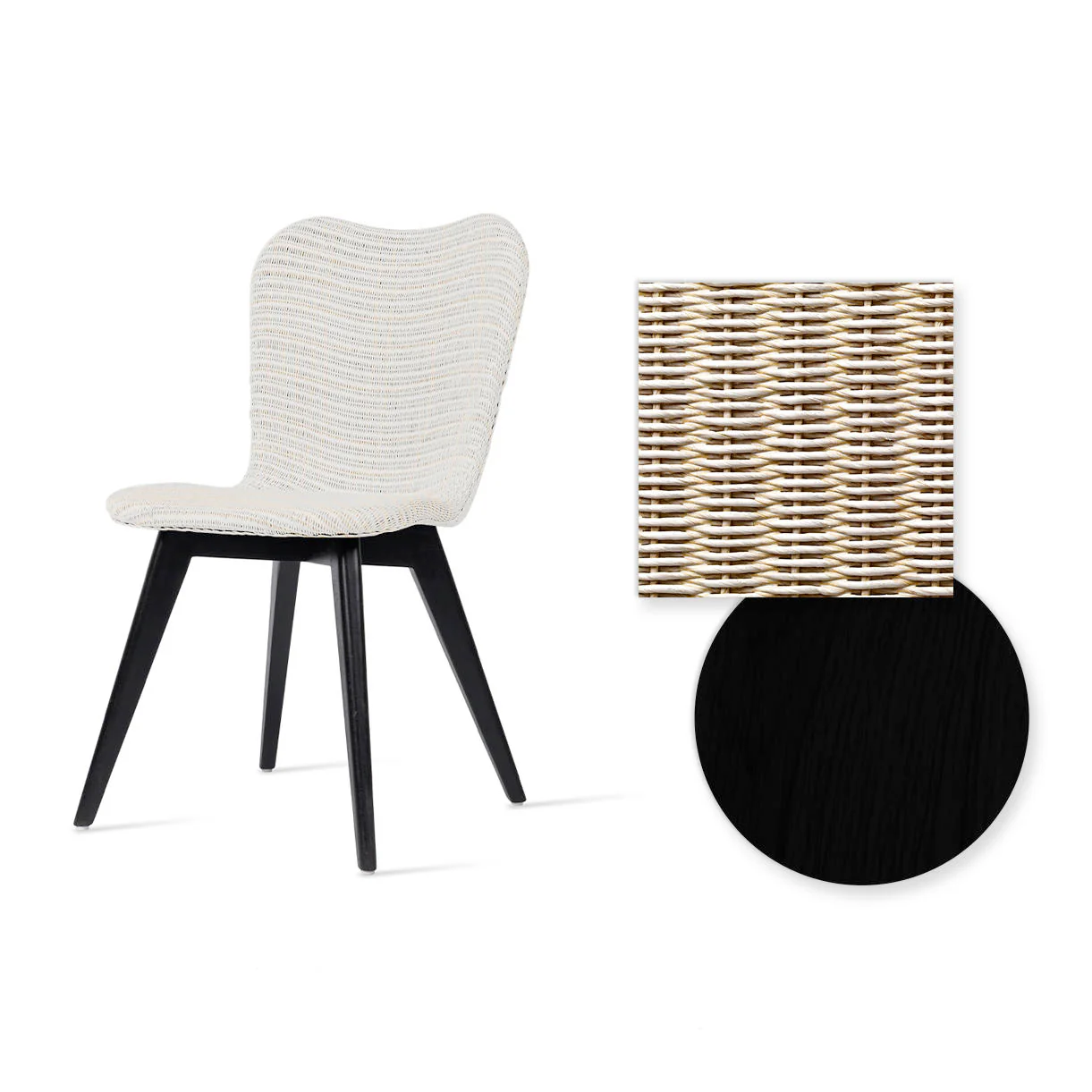 Lily Indoor Dining Chair with Black Wood Legs - Image 6