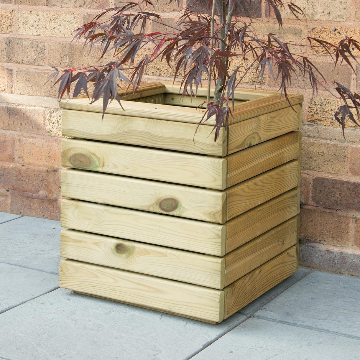 Linear Square Wooden Planters