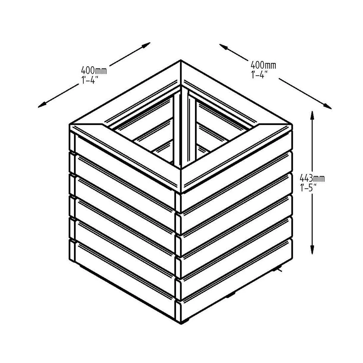 Linear Rectangular Wooden Planters - Image 2