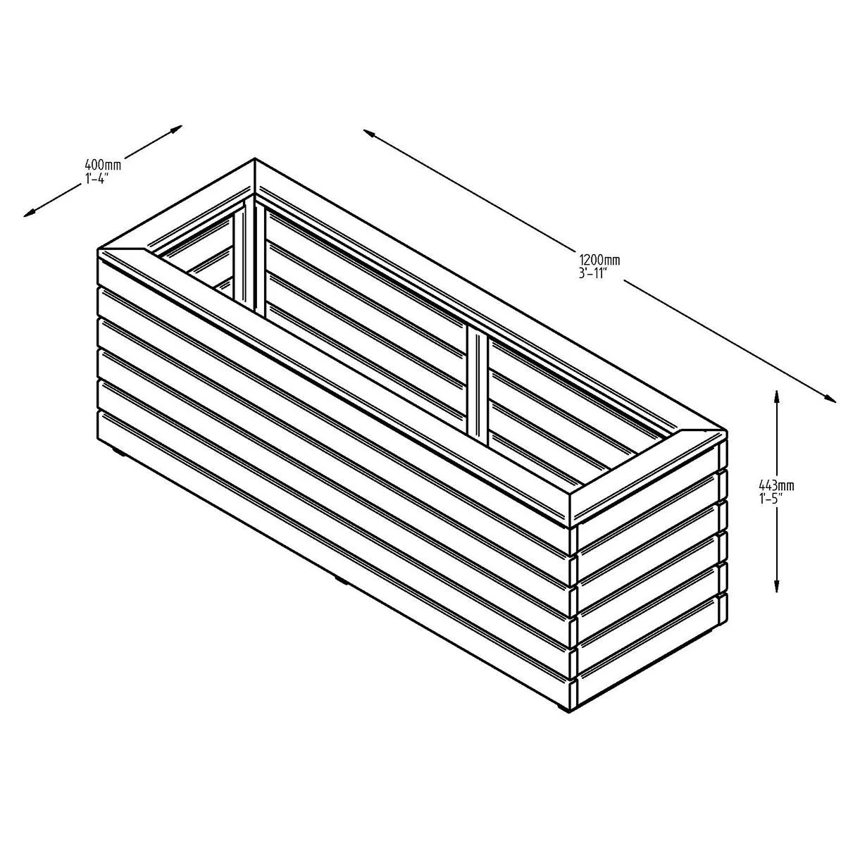 Linear Rectangular Wooden Planters - Image 4