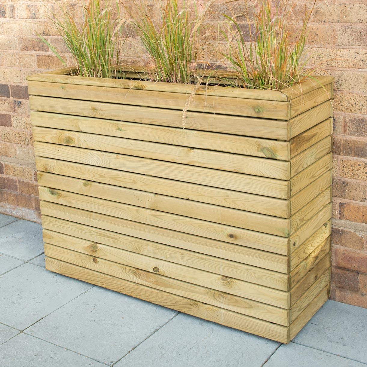 Linear Rectangular Wooden Planters - Image 7