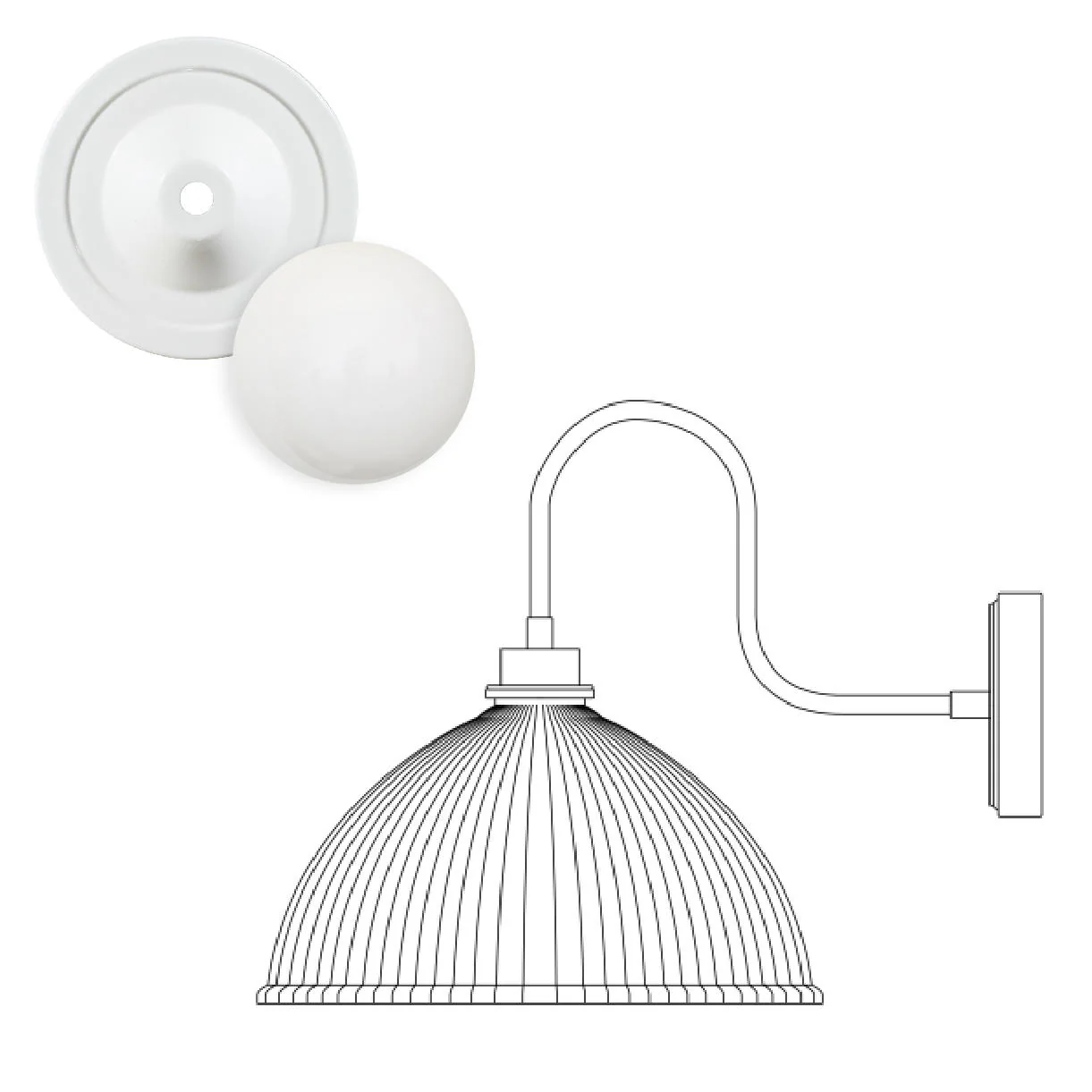 Maris Outdoor Swan Neck Wall Light - Image 11