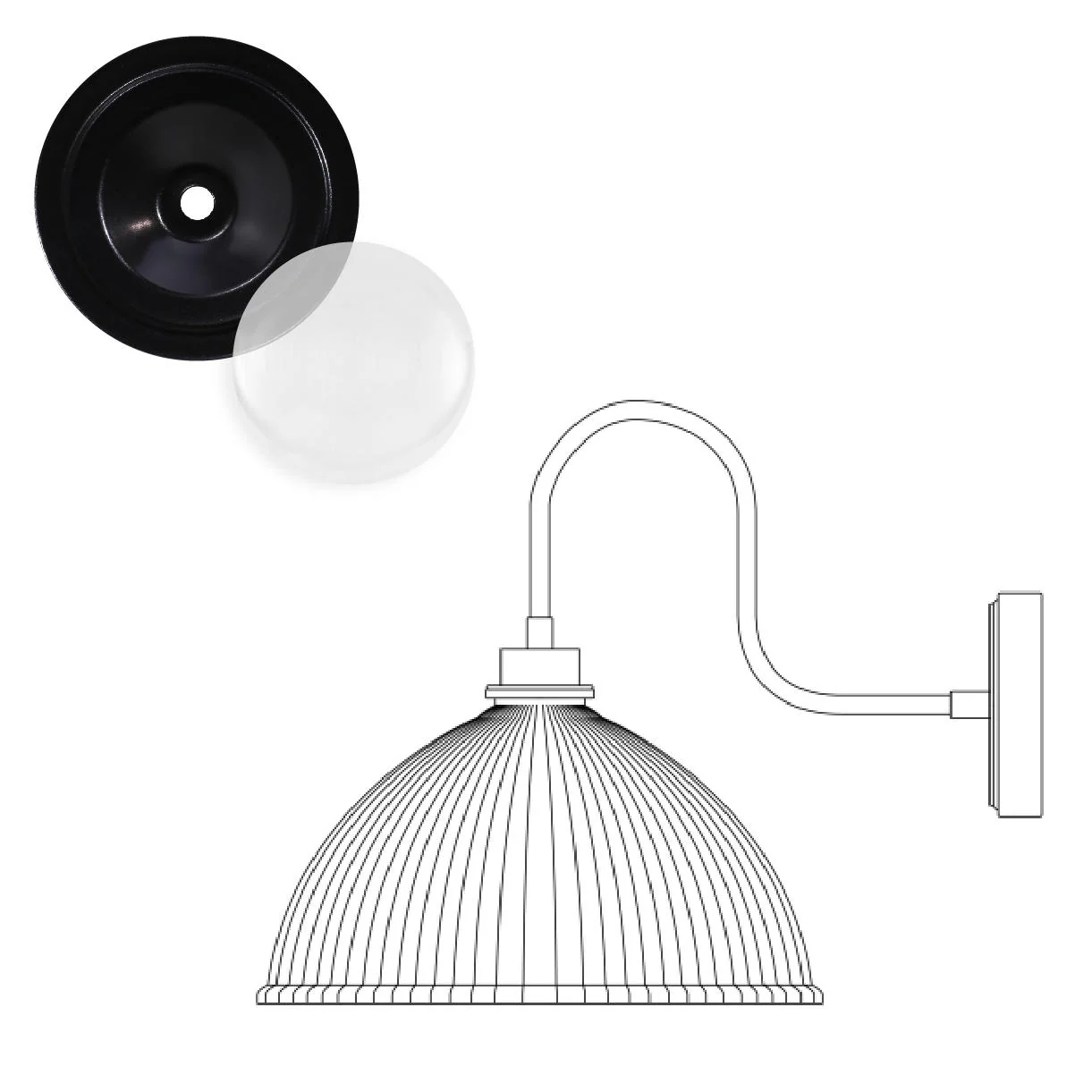 Maris Outdoor Swan Neck Wall Light - Image 8
