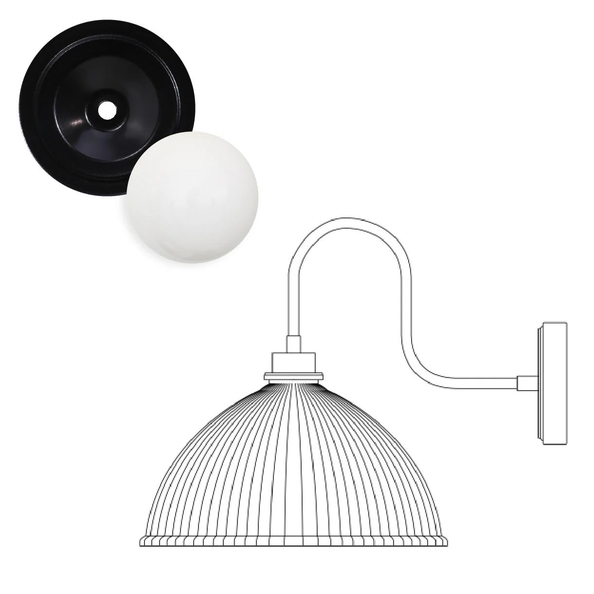 Maris Outdoor Swan Neck Wall Light - Image 9