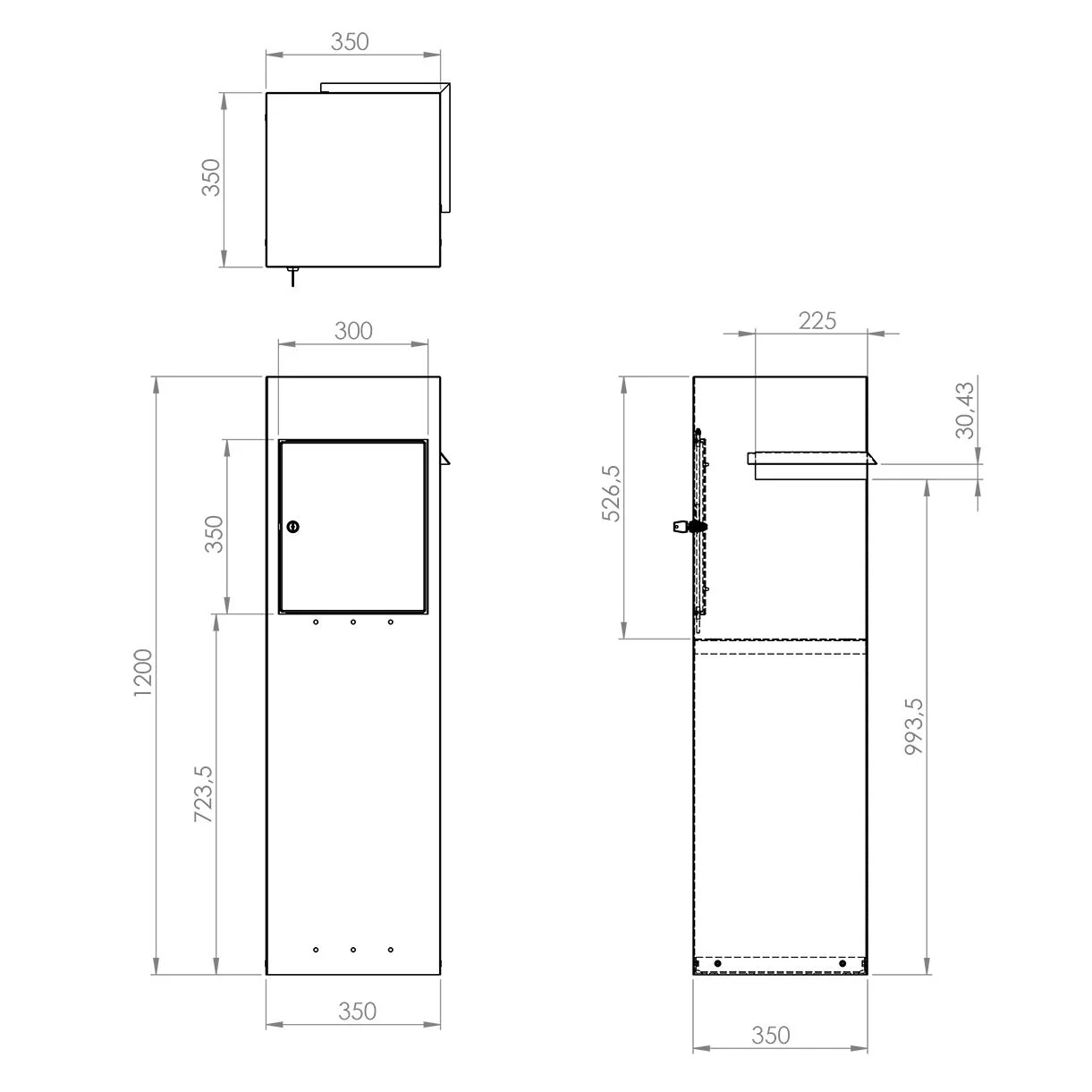 Metal Pillar Letter Boxes with Corner Slot - Image 5
