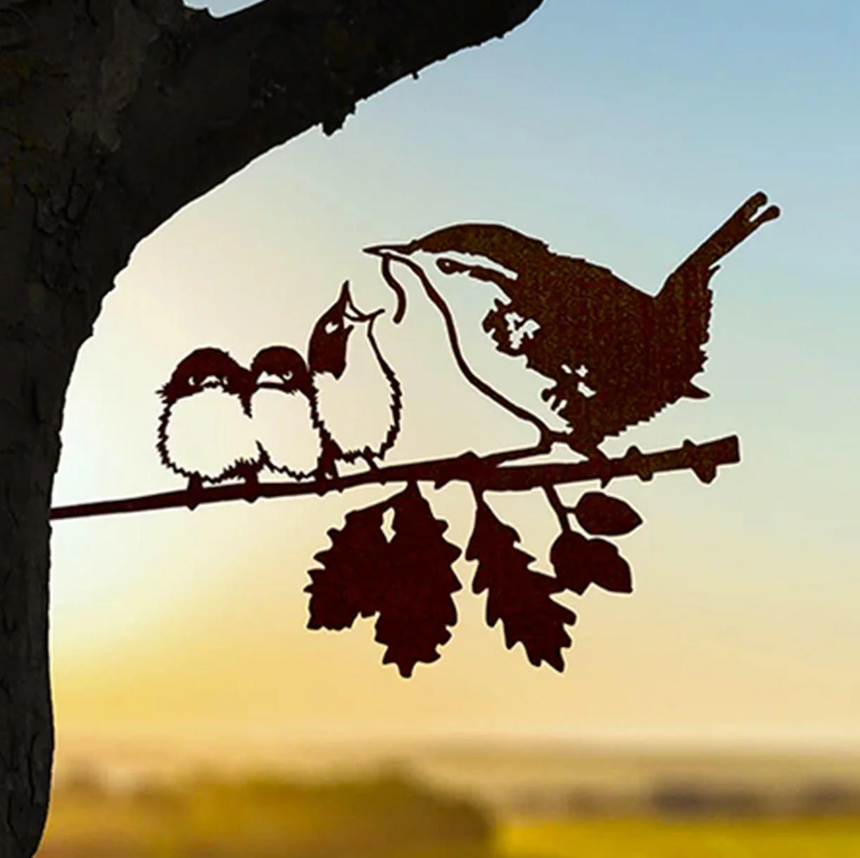 Metalbird Wren & Chicks Silhouette - Image 2