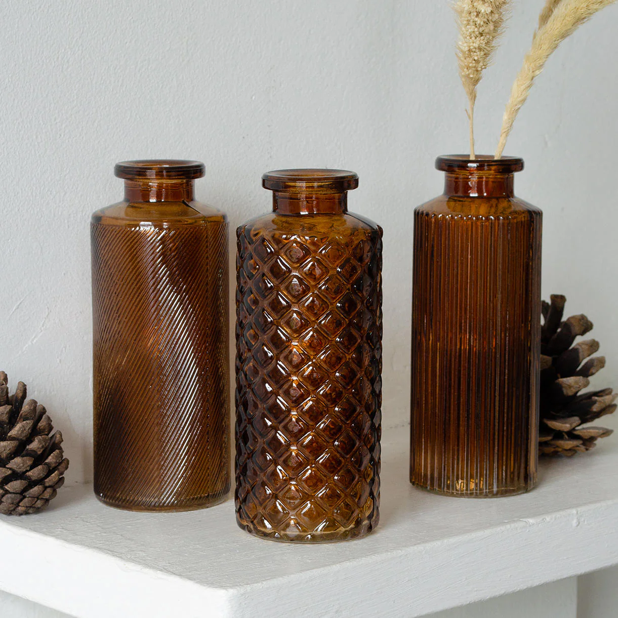 Mini Glass Apothecary Vases - Set of 3
