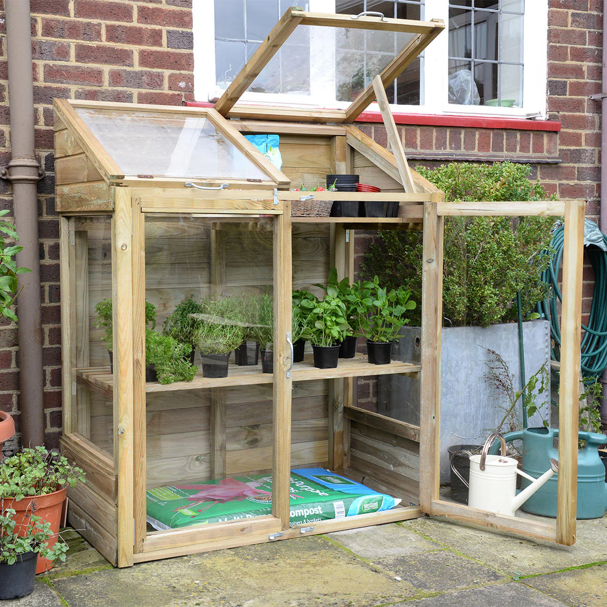 Mini Wooden Greenhouse