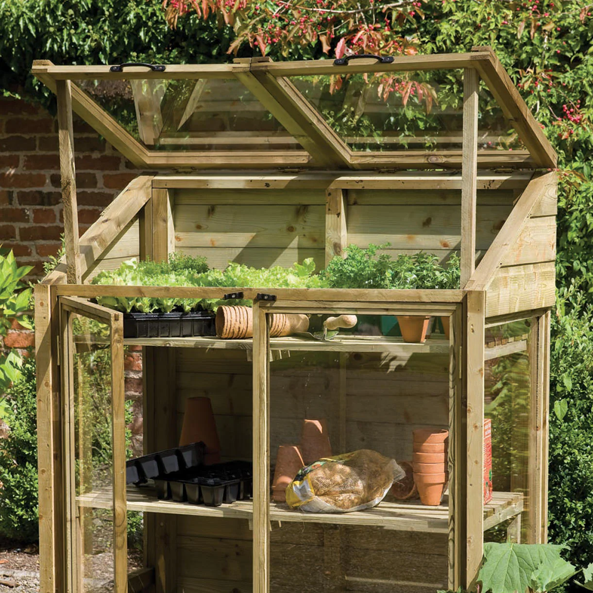 Mini Wooden Greenhouse - Image 2