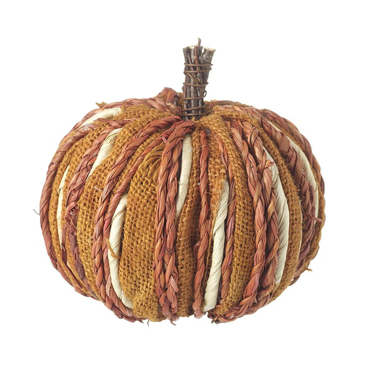 Natural Rustic Dried Grass Pumpkin Decoration - Image 4
