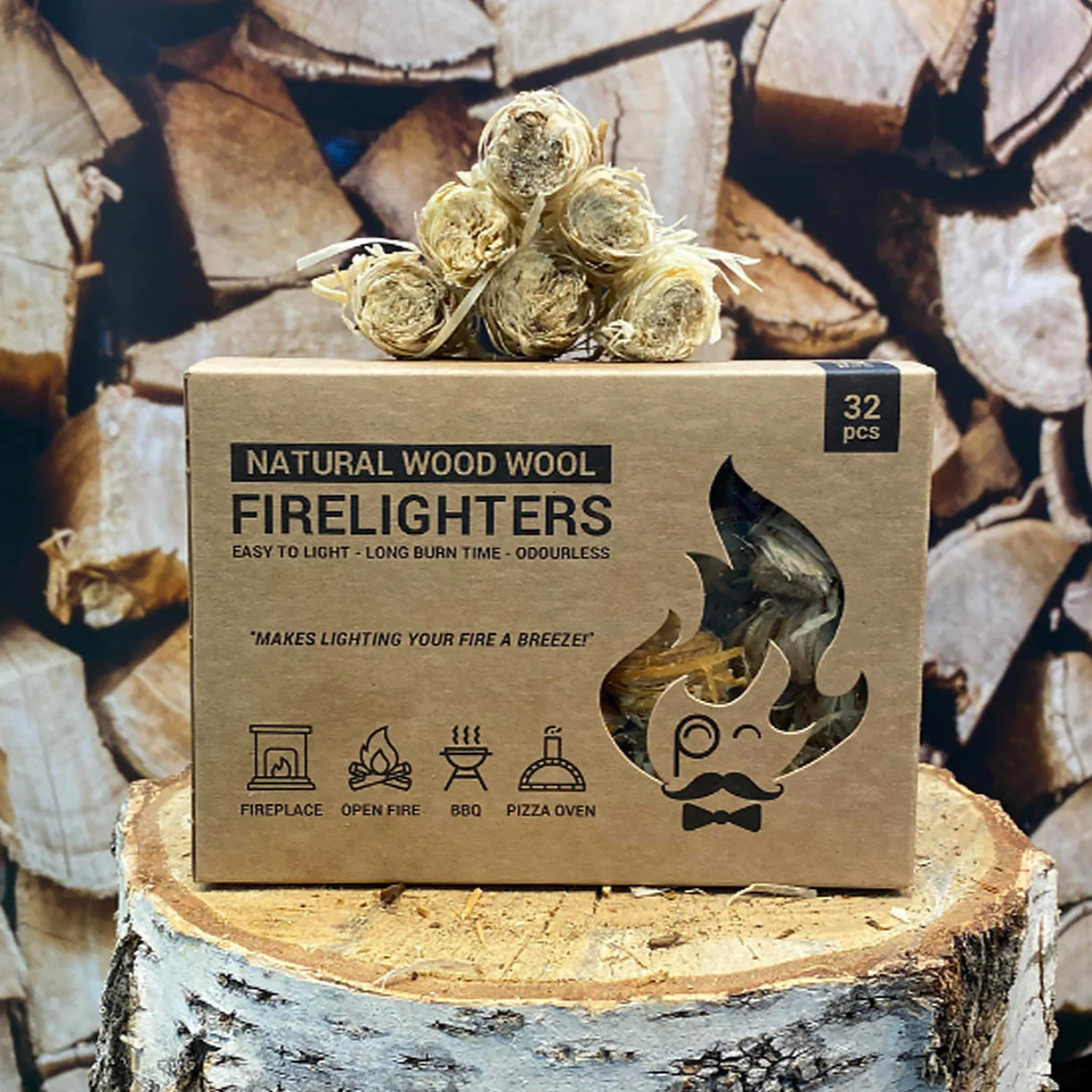 Natural Wood Wool Firelighters