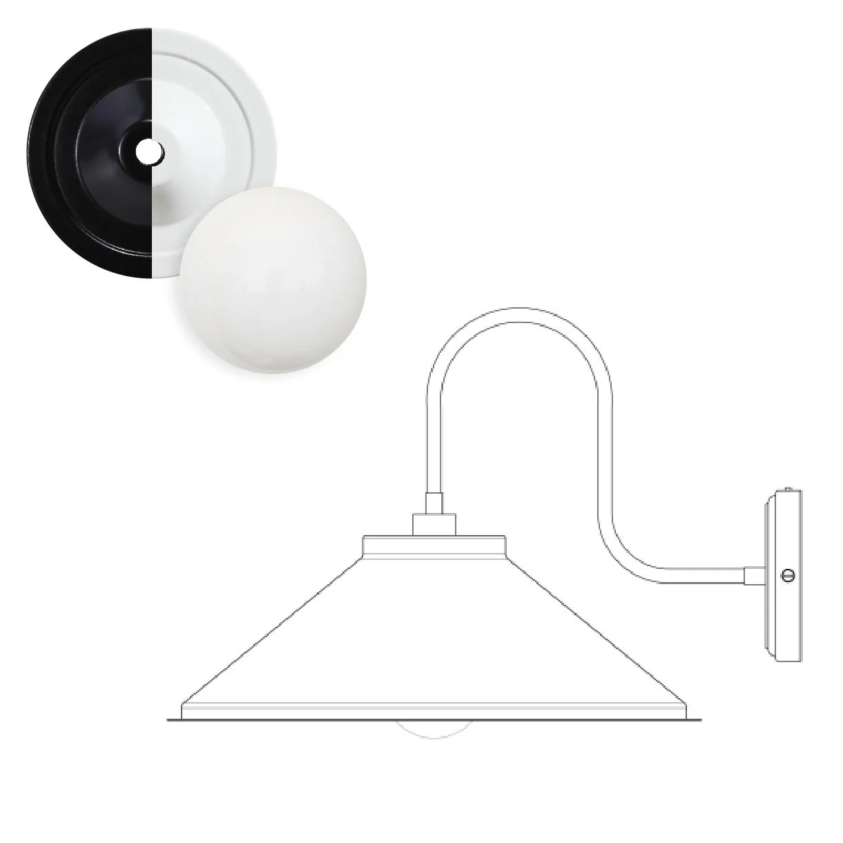 Nerissa Outdoor Swan Neck Wall Light - Image 10