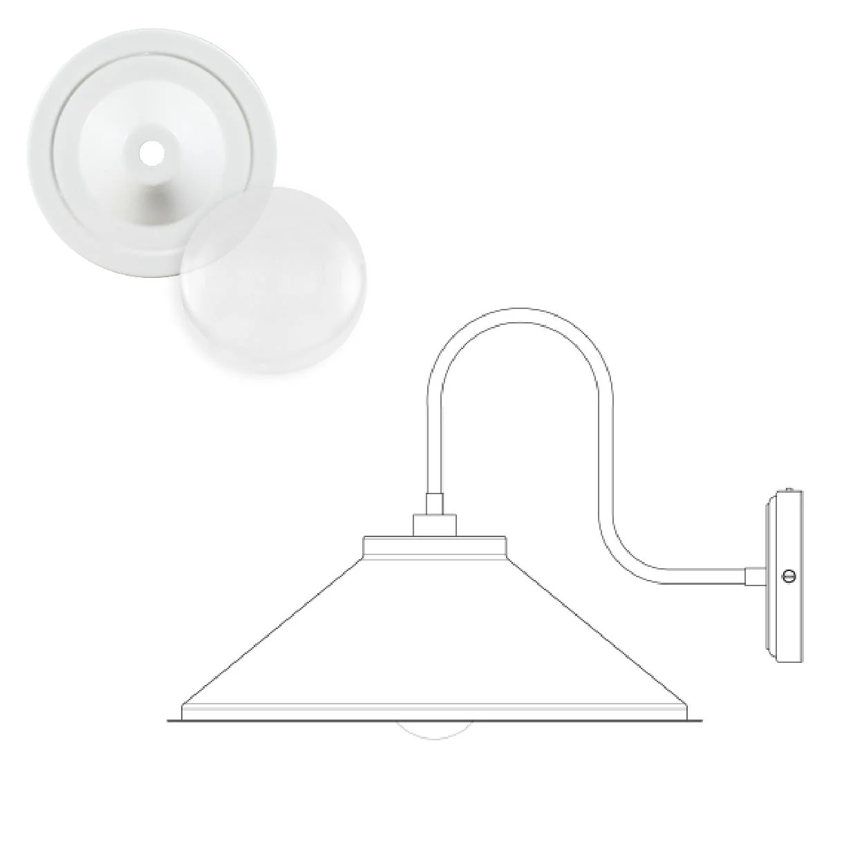 Nerissa Outdoor Swan Neck Wall Light - Image 11
