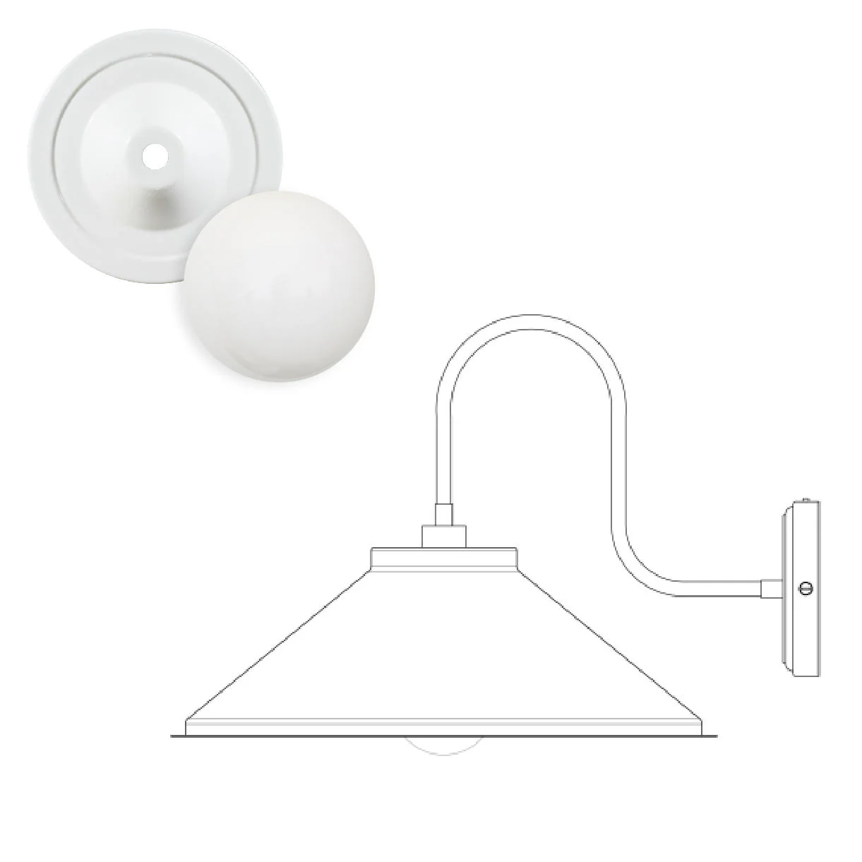 Nerissa Outdoor Swan Neck Wall Light - Image 12