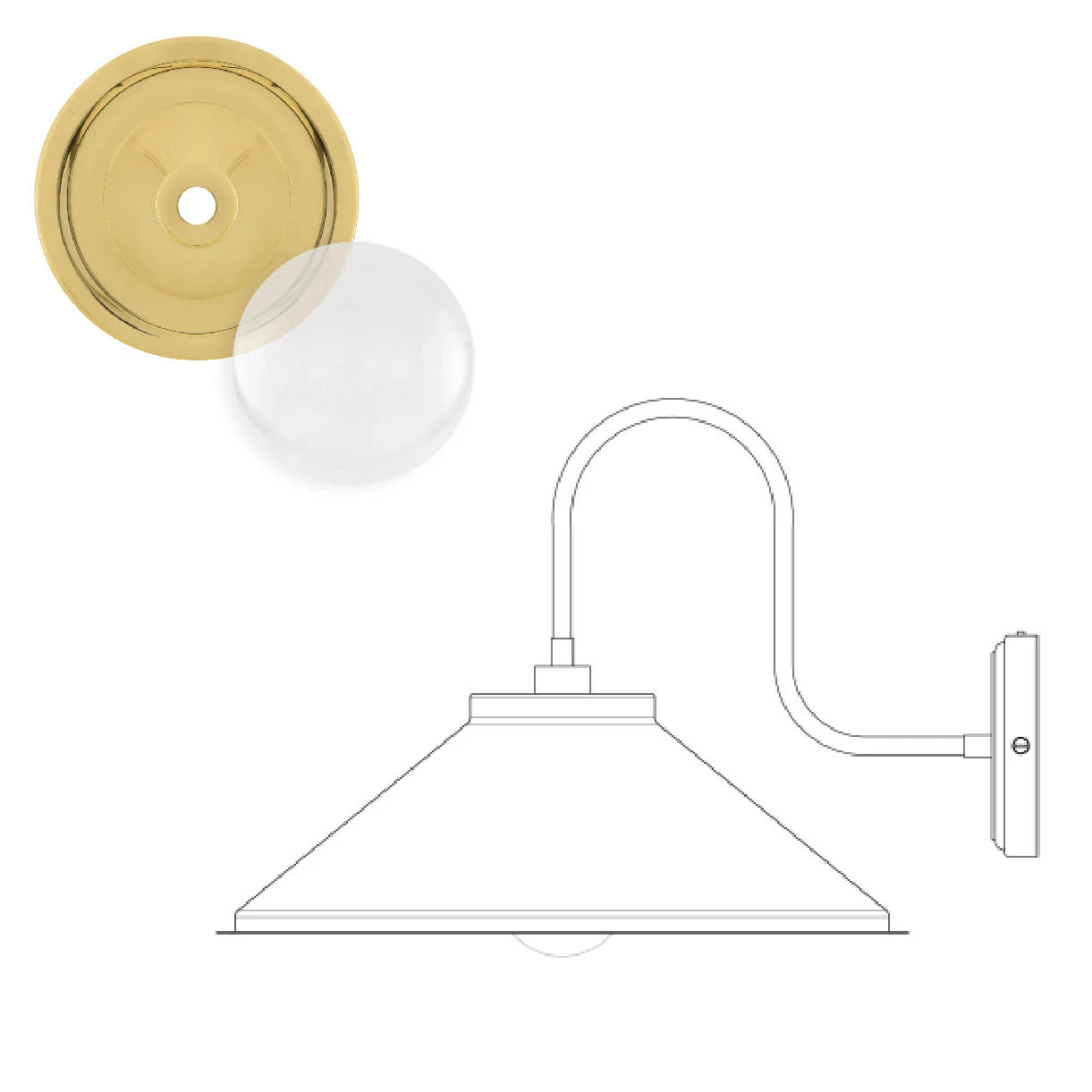 Nerissa Outdoor Swan Neck Wall Light - Image 7