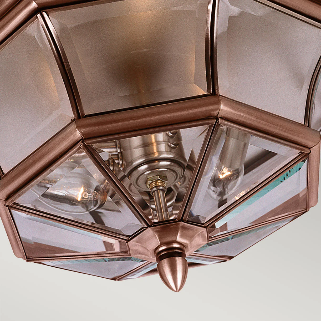 Newbury Flush Copper Mounted Lantern - Image 2