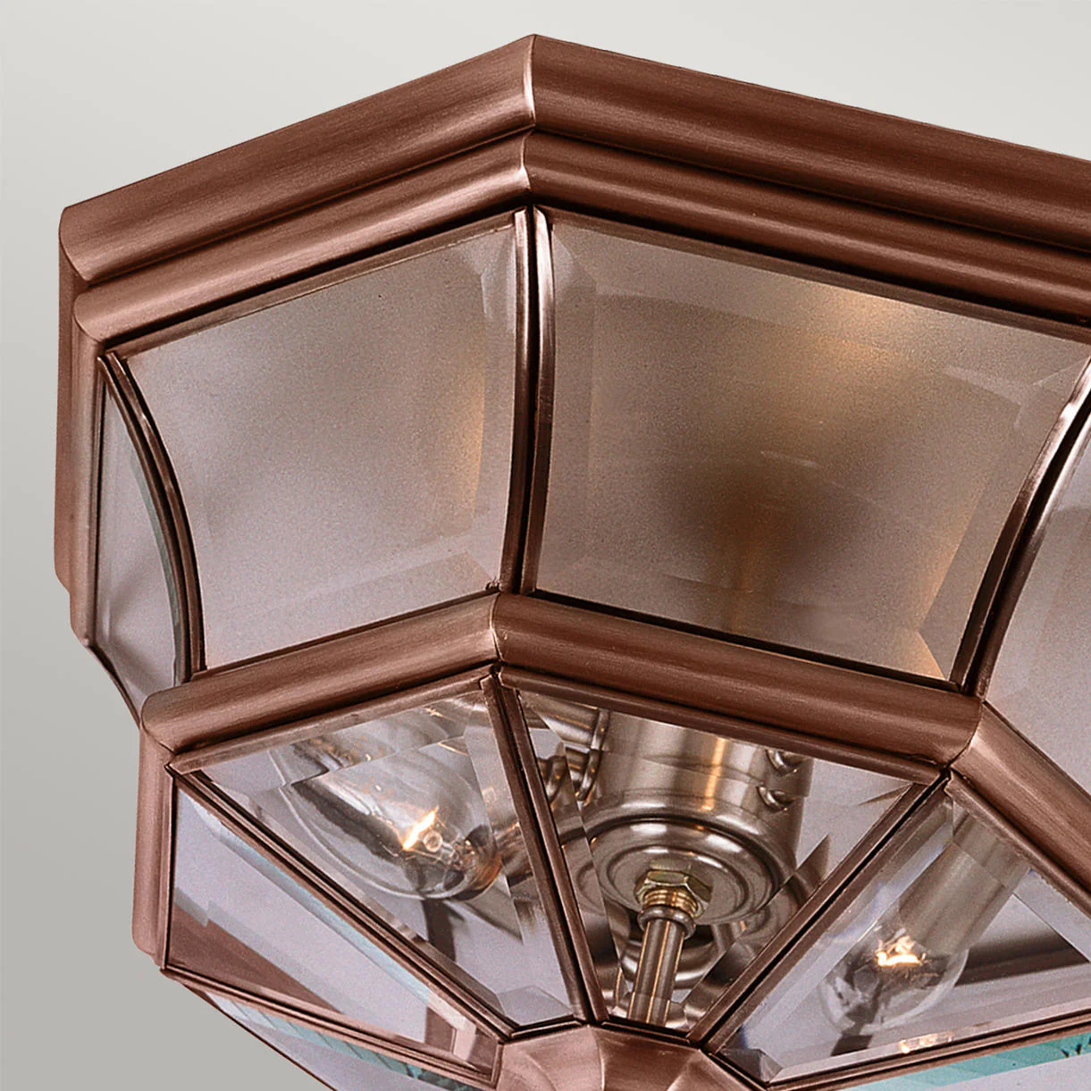 Newbury Flush Copper Mounted Lantern - Image 3