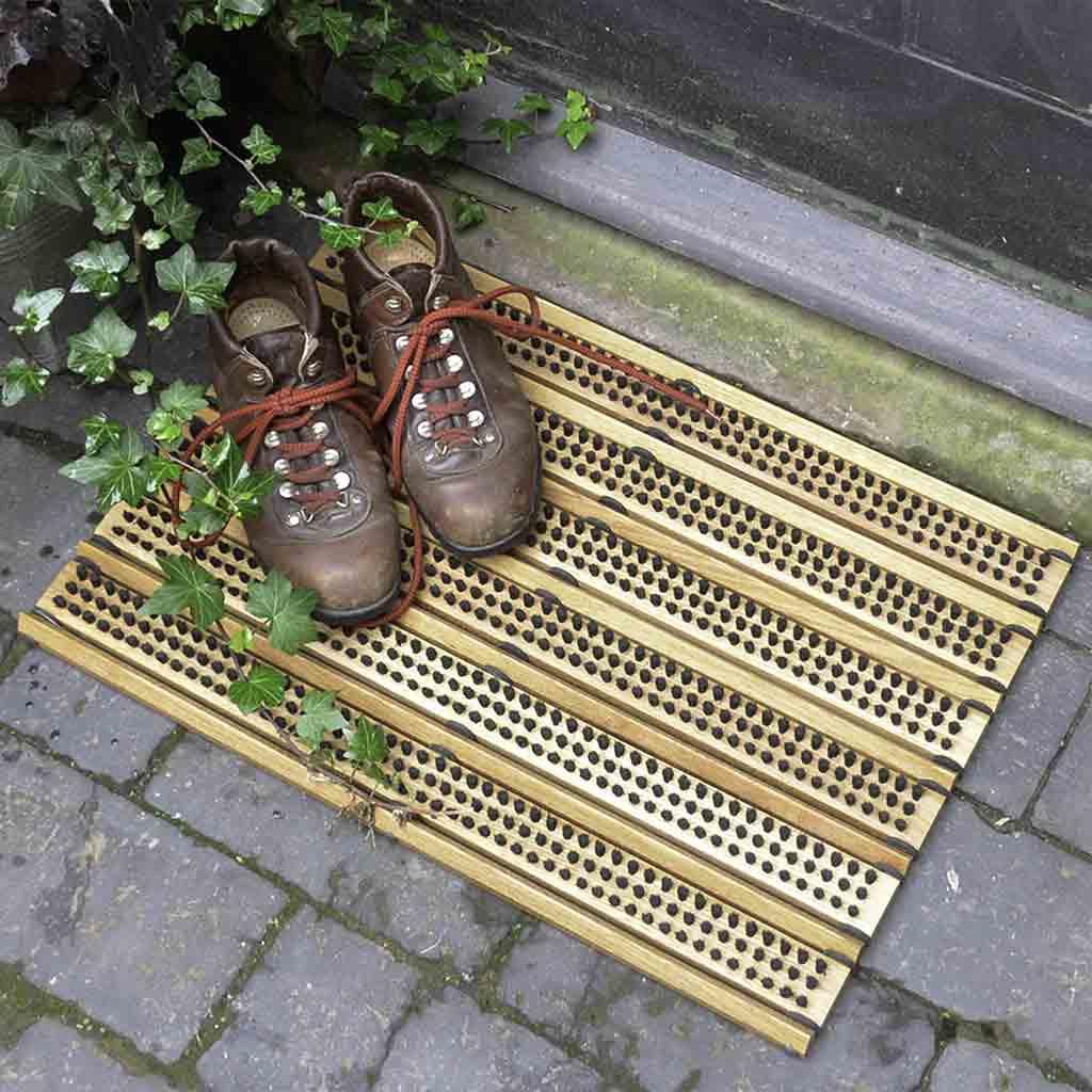 Beechwood Doormat with Horsehair Bristles