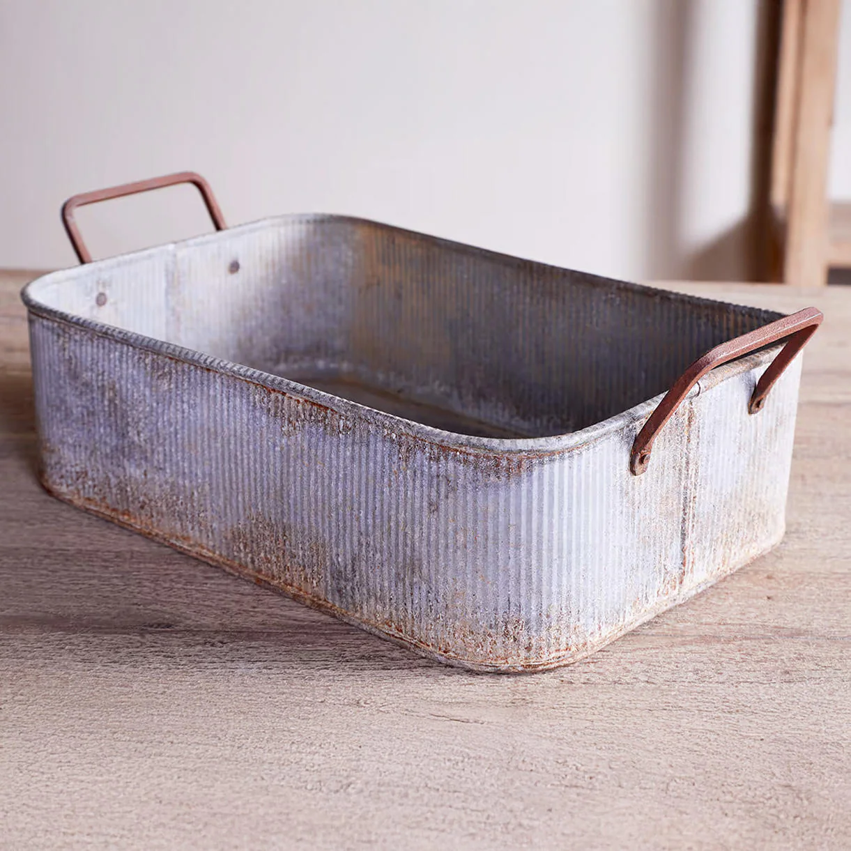Outdoor Planter Tray with Aged Zinc finish - Image 2