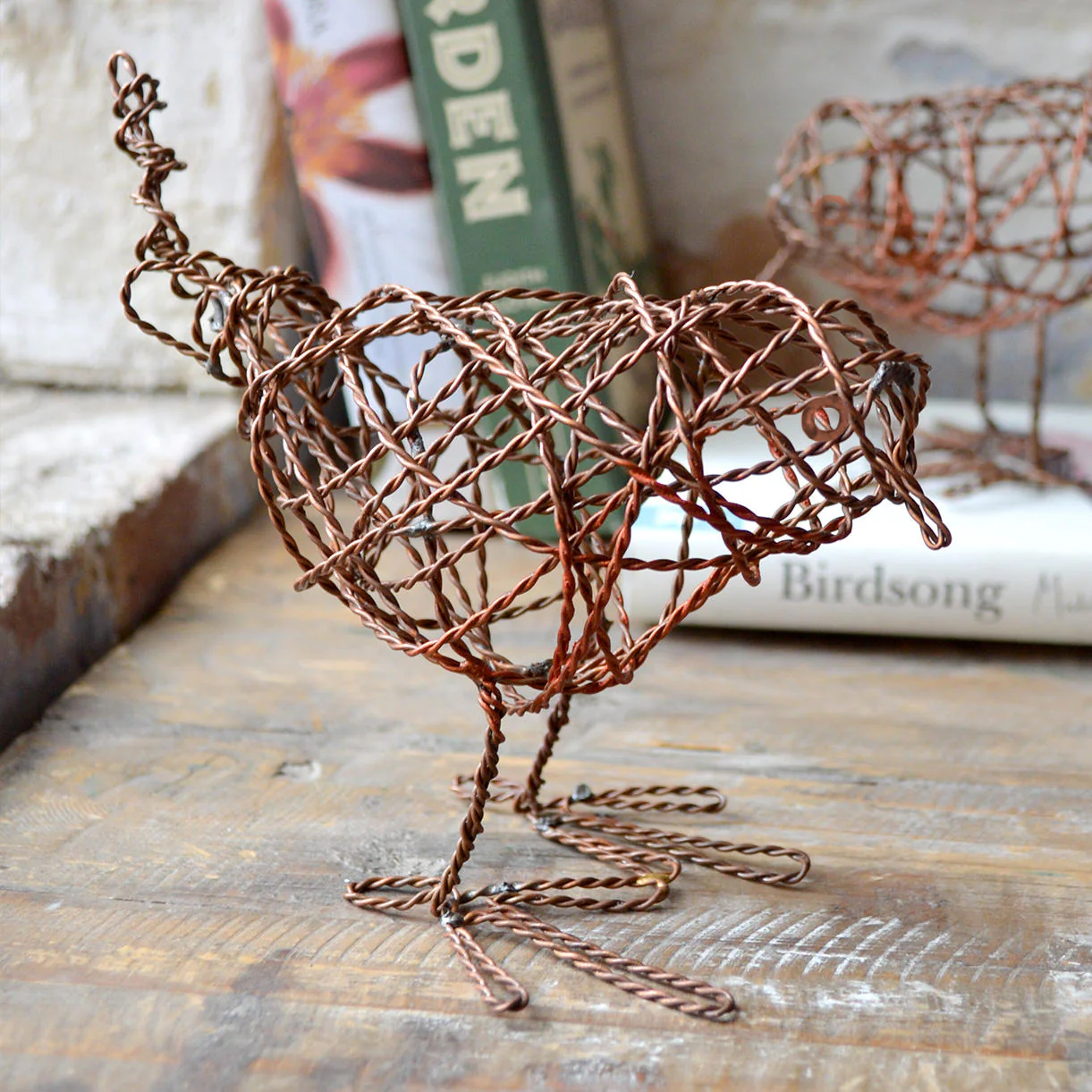 Pair of Copper Wire Bird Sculpture - Image 2
