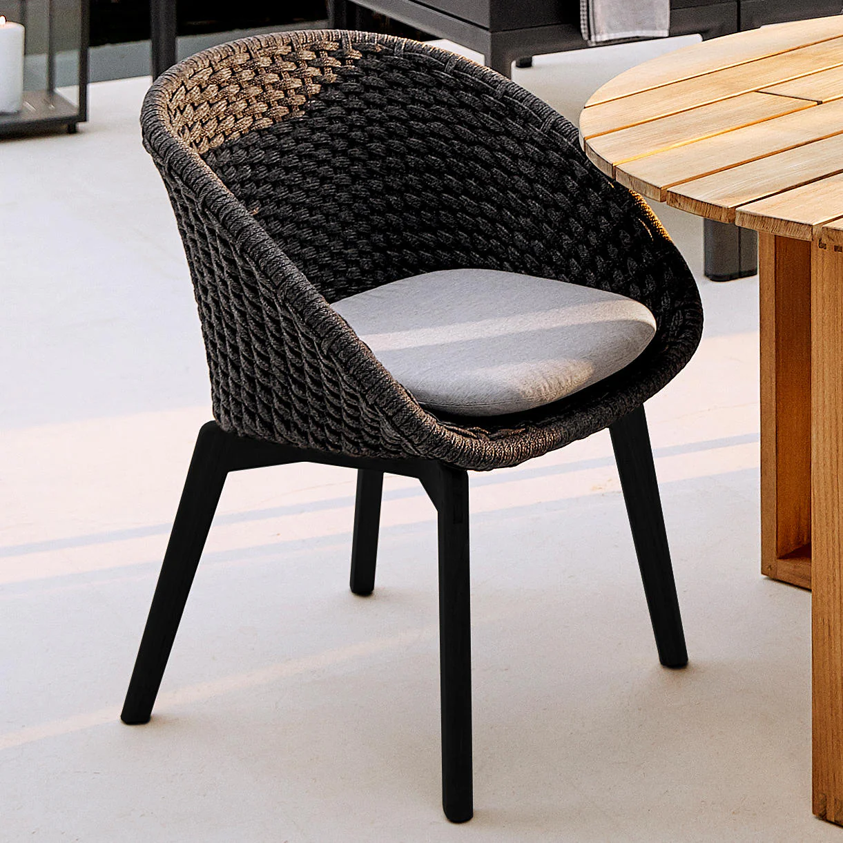 Peacock Dining Chair with Black Aluminum Legs - Image 3