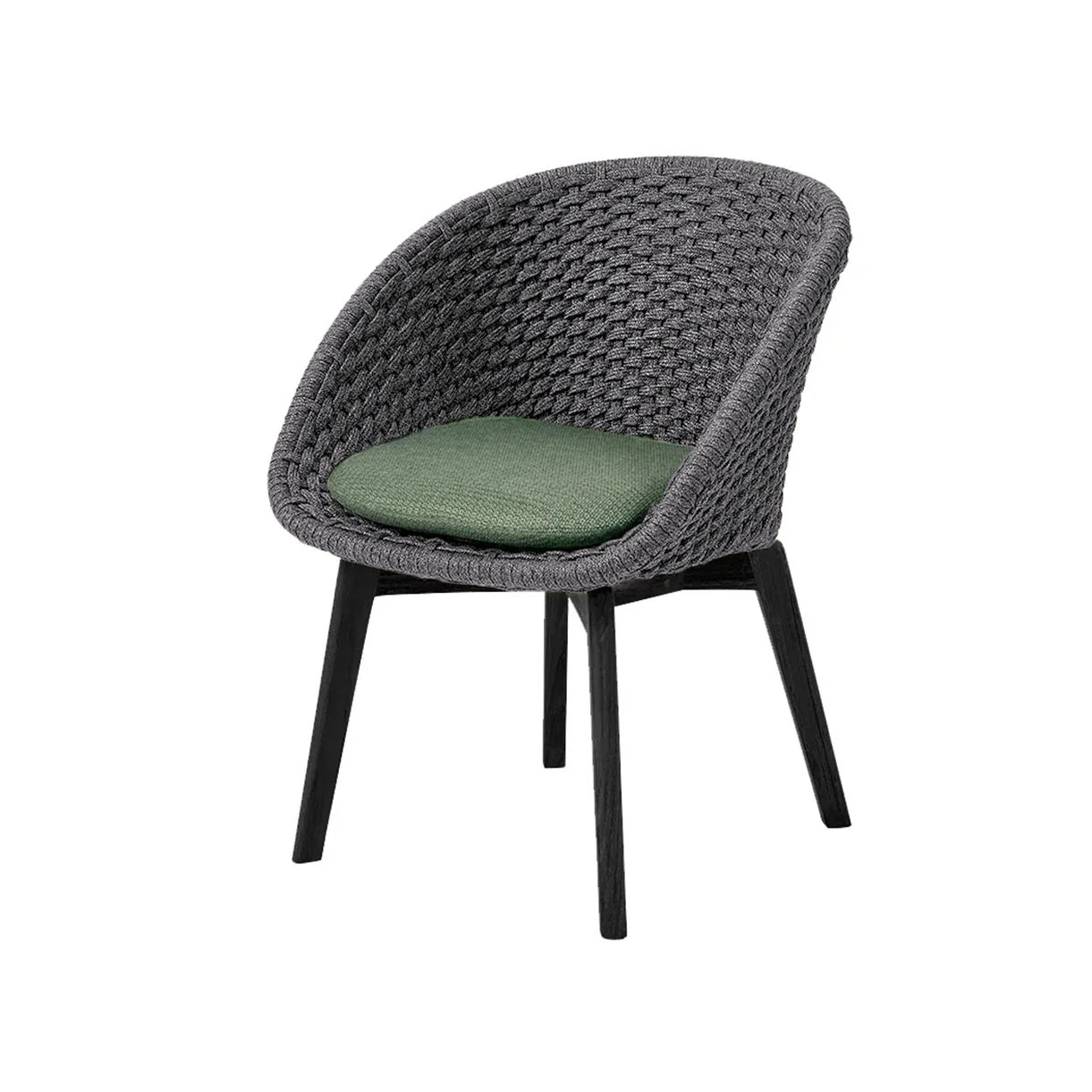 Peacock Dining Chair with Black Aluminum Legs - Image 5