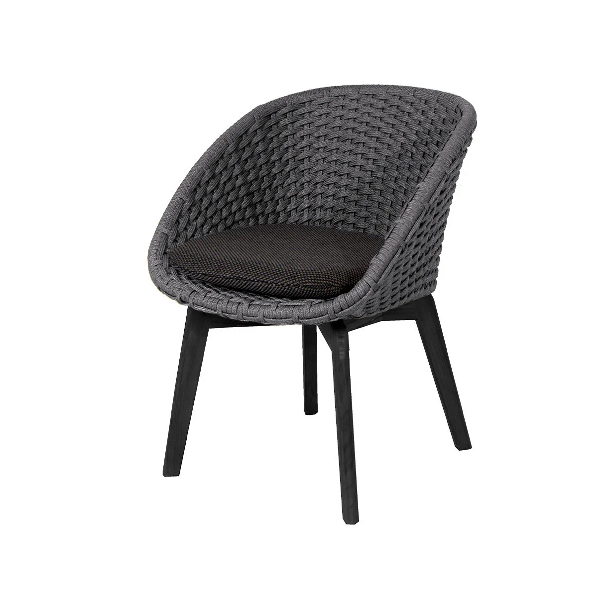Peacock Dining Chair with Black Aluminum Legs - Image 6